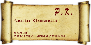 Paulin Klemencia névjegykártya